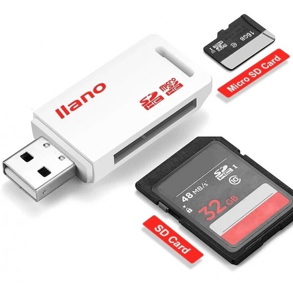 Кардрідер IIano USB 2.0 SD/MicroSD TF 2 in 1 White (Код товару:23399) Харьков - изображение 1
