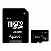 Карта пам'яті Apacer microSD 32GB UHS-I U1+ SD-адаптер (AP32GMCSH10U1-R) (R45MB/s) (Код товару:14305 Харьков