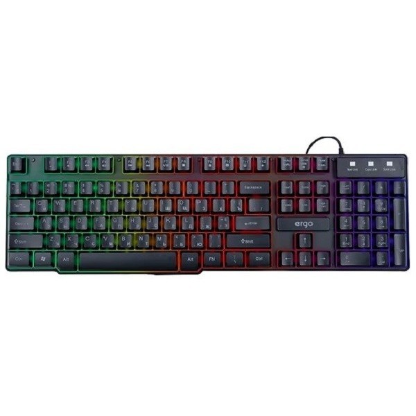 Клавіатура ERGO KB-610 ENG/RUS/UKR USB Black (Код товару:24424) Харьков - изображение 1