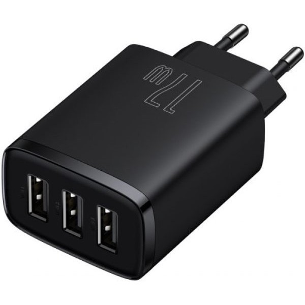 Мережевий зарядний пристрій Baseus Compact 3USB 17W Black (CCXJ020101) (Код товару:23001) Харьков - изображение 1