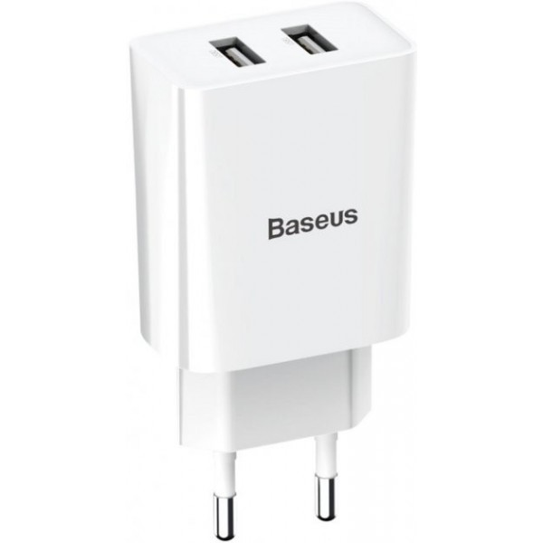 Мережевий зарядний пристрій Baseus Speed Mini Dual U Charger 10.5W EU White (CCFS-R02) (Код товару:1 Харьков - изображение 1