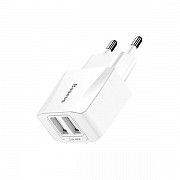 Мережевий зарядний пристрій Baseus Wall Charger 2xUSB 2.1A Mini Dual-U White (CCALL-MN02) (Код товар Харьков