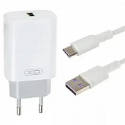 Мережевий зарядний пристрій XO L85D Single USB QC3.0 18W + cable Type-C White (Код товару:24417) Харьков
