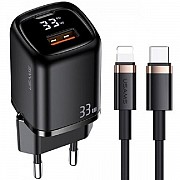 Мережевий зарядний пристрій Usams T46 UD Series USB-A/USB-C PD&QC3.0 33W 3A + cable Lighning, Type-C Харьков