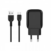 Мережевий зарядний пристрій Jellico C22 1USB 2.1A + Type-C cable Black (Код товару:16299) Харьков