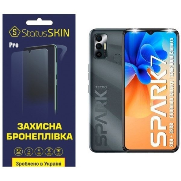 Поліуретанова плівка StatusSKIN Pro для Tecno Spark 7/7 Go Глянцева (Код товару:24816) Харьков - изображение 1