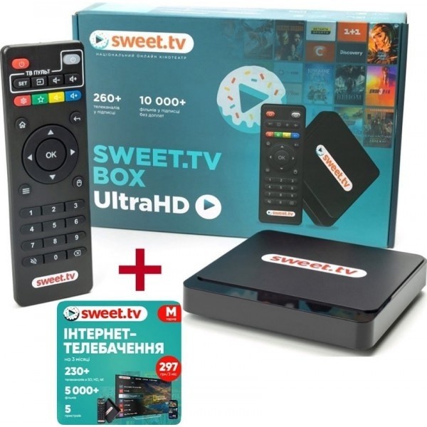 ТВ-приставка inext SWEET.TV BOX Ultra HD + Стартовий пакет M на 3 місяці (Код товару:18694) Харьков - изображение 1