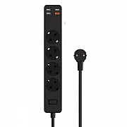 Фільтр живлення WiWU Wiwu 20W Smart Power Strip 3USB/4-220V/1PD EU Plug Black (U01) (Код товару:2361 Харьков