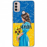 Чохол Boxface для Motorola E20/E40 Україна дівчина з букетом (Код товару:25766) Харьков