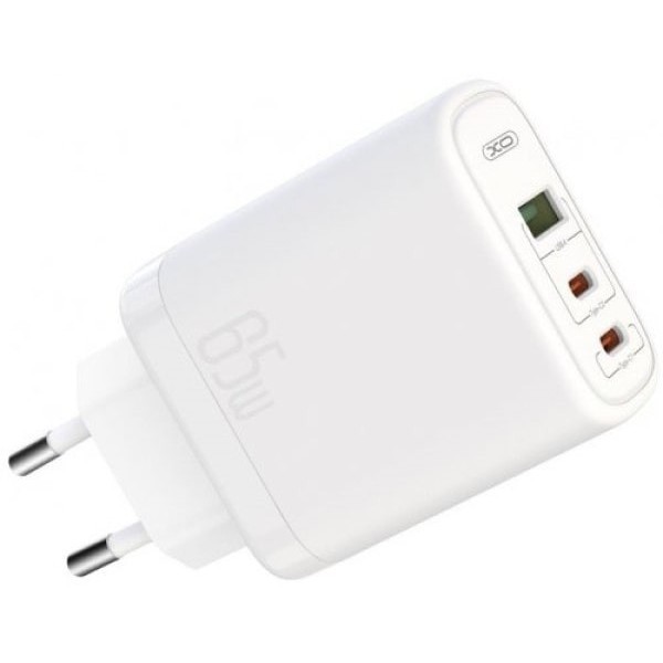 Мережевий зарядний пристрій XO CE04 Double USB-C/USB-A GaN 45/65W 5A White (Код товару:26678) Харьков - изображение 1