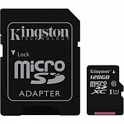 Карта пам'яті Kingston microSDXC 128GB UHC-I Canvas Select+ R100MB/s + SD-адаптер (SDCS2/128GB) (Код Харьков