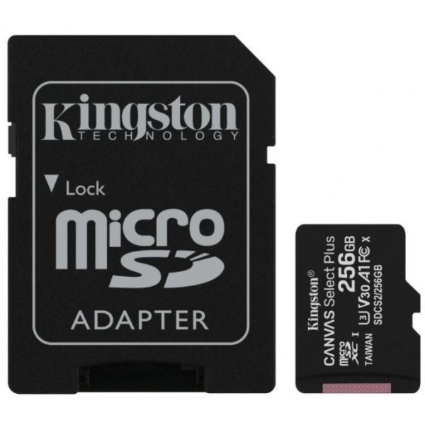 Карта пам'яті Kingston microSDXC 256GB Canvas Select Plus UHS-I/U3 + SD-адаптер (SDCS2/256GB) (Код т Харьков - изображение 1