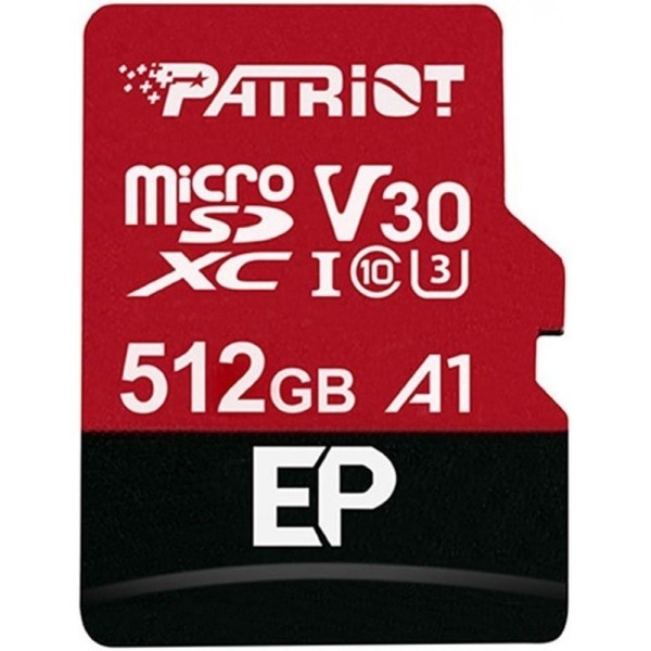 Карта пам'яті Patriot microSDXC 512GB UHS-I/U3 Class 10 + SD-адаптер (PEF512GEP31MCX) (Код товару:27 Харьков - изображение 1