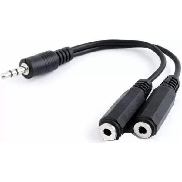 Аудіо-кабель Atcom mini-jack 3.5mm(M) to 2xmini-jack 3.5mm(F) 0.1м, Black (16850) (Код товару:28116) Харьков - изображение 1