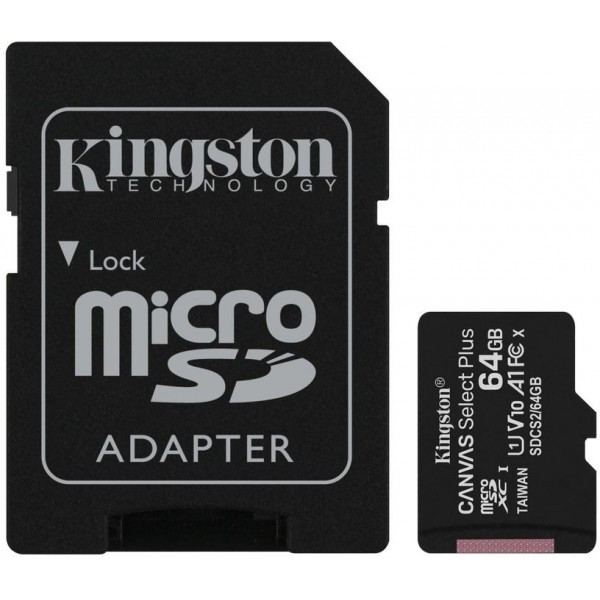 Карта пам'яті Kingston microSDXC 64GB Canvas Select Plus UHS-I/U1 (SDCS2/64GB) (Код товару:13629) Харьков - изображение 1