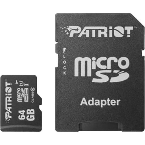 Карта пам'яті Patriot microSDXC 64Gb UHS-I Class 10 LX + adapter (PSF64GMCSDXC10) (Код товару:20396) Харьков - изображение 1