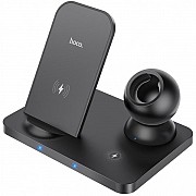 Бездротовий зарядний пристрій Hoco CW33 Ultra-Charge 3-in-1 vertical wireless fast charger Black (Ко Харьков