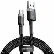 Кабель Baseus Cafule USB to Type-C 2A 3m Gray/Black (CATKLF-UG1) (Код товару:28452) Харьков