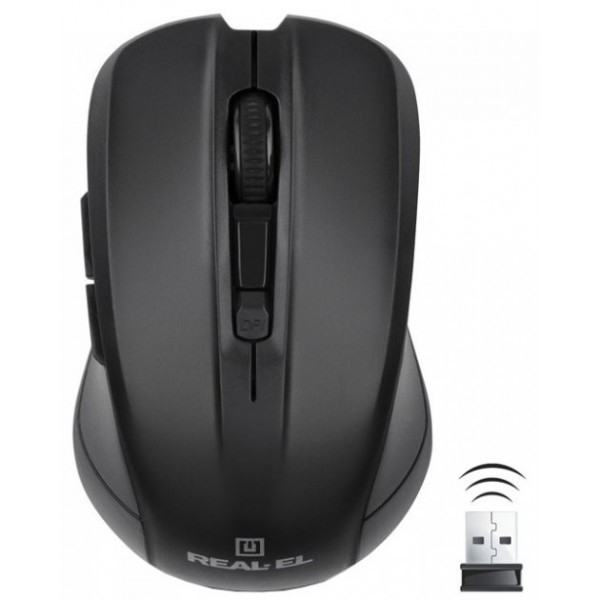 Мишка REAL-EL RM-307 USB Black (EL123200034) (Код товару:21372) Харьков - изображение 1