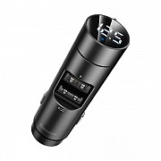 FM-трансмітер Baseus Energy Column Car Wireless MP3 Charger (Wireless 5.0+5V/3.1A) Black (Код товару Харьков