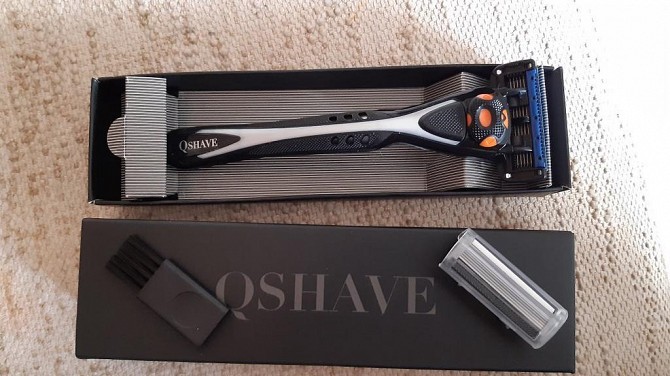 Ручна бритва Qshave Black Spider для чоловічого гоління з тримером (1 ручка, 1 лезо X6 і 1 лезо X5) Киев - изображение 1