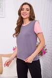 Сіро-рожева жіноча футболка з натуральної тканини 102R289-1 Одесса