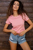Вкорочена жіноча футболка персикового кольору 102R204 Одесса