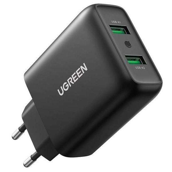 Мережевий зарядний пристрій UGREEN CD161 36W 2xUSB QC 3.0 Charger Black (10216) (Код товару:29162) Харьков - изображение 1