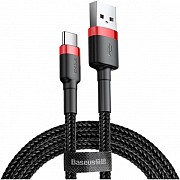 Кабель Baseus Cafule USB to Type-C 3A 1m Red/Black (CATKLF-B91) (Код товару:28446) Харьков