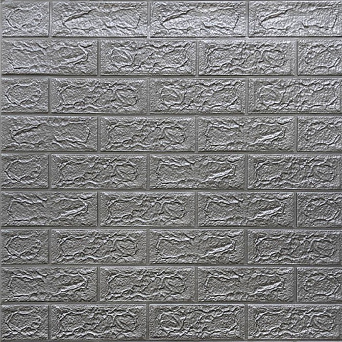3D панель самоклеюча цегла Срібло 700х770х5мм (017-5) SW-00000038 Киев - изображение 1