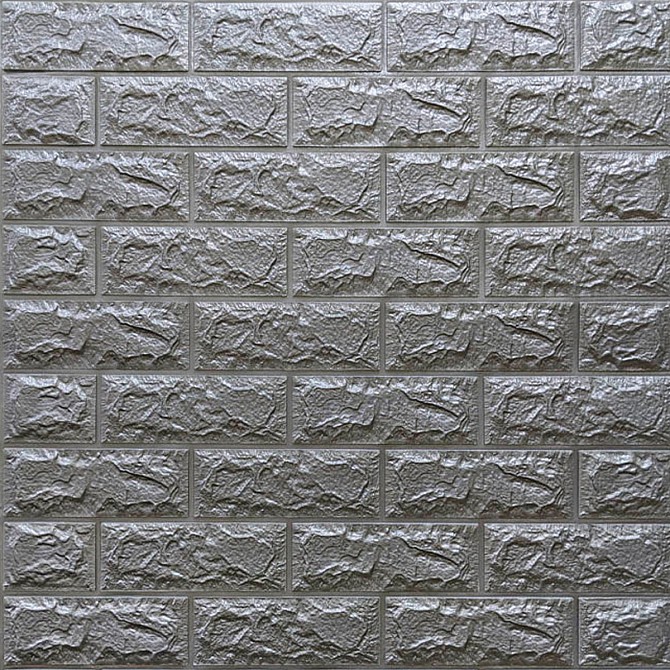 3D панель самоклеюча цегла Срібло 700х770х7мм (017-7) SW-00000059 Київ - изображение 1