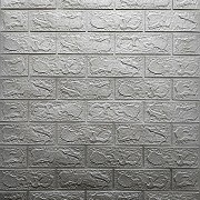 3D панель самоклеюча цегла Срібло 700х770х3мм (017-3) SW-00000230 Киев