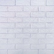 Самоклеюча 3D панель цегла біла смужка срібло 700х770х7мм (100-7) SW-00000754 Киев