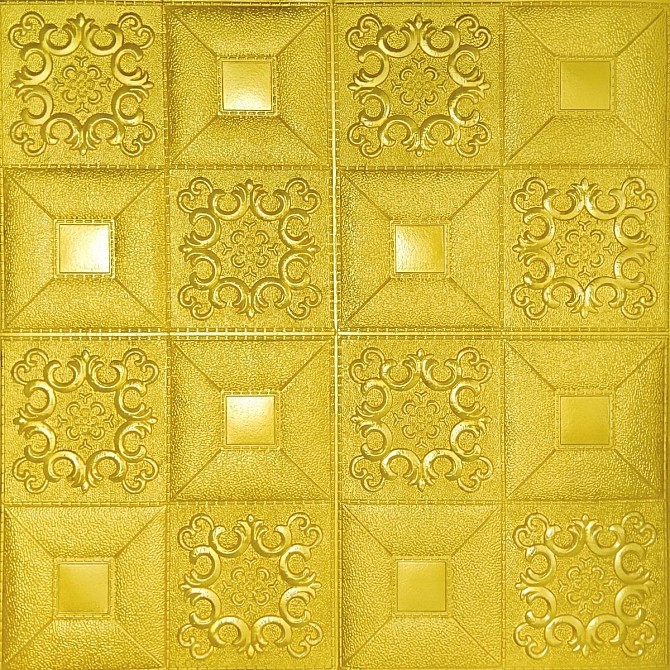 Самоклеюча 3D панель золото 700х700х5мм (385) SW-00001466 Киев - изображение 1