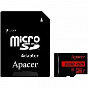 Карта пам'яті Apacer microSDHC 32GB UHS-I Class 10 + SD-адаптер (R85MB/s) (AP32GMCSH10U5-R) (Код тов Харьков