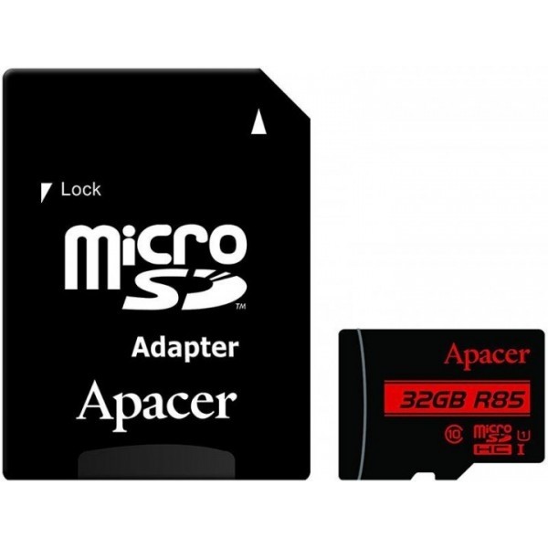 Карта пам'яті Apacer microSDHC 32GB UHS-I Class 10 + SD-адаптер (R85MB/s) (AP32GMCSH10U5-R) (Код тов Харьков - изображение 1