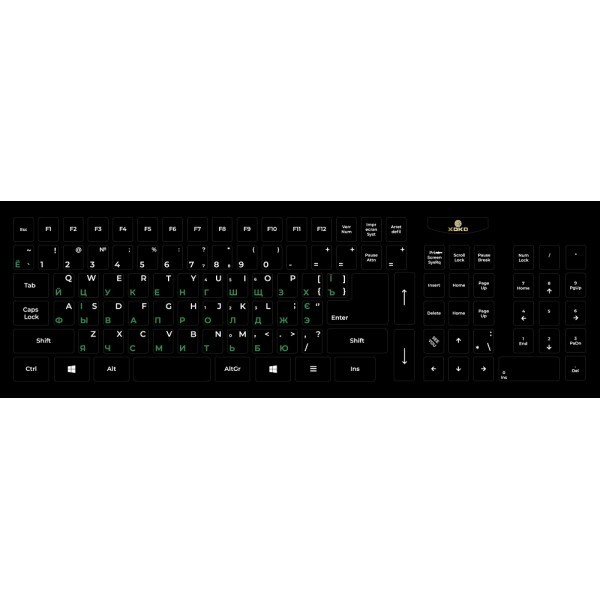 Наклейка на клавіатуру XoKo 109 клавіш (XK-KB-STCK-BG) (Код товару:29444) Харьков - изображение 1