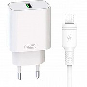 Мережевий зарядний пристрій XO L103 Single USB QC3.0 18W 3A + cable Micro White (Код товару:29606) Харьков