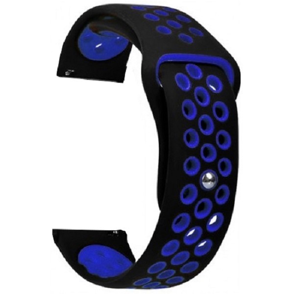 Ремінець Nike Sport для Samsung Watch Active/Galaxy S4 42mm/Gear S2/Xiaomi Amazfit (20mm) Black/Blue Харьков - изображение 1