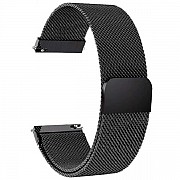 DM Магнітний ремінець Міланська петля для смарт-годинника Samsung/Amazfit/Huawei (20mm) Black (Код т Харьков