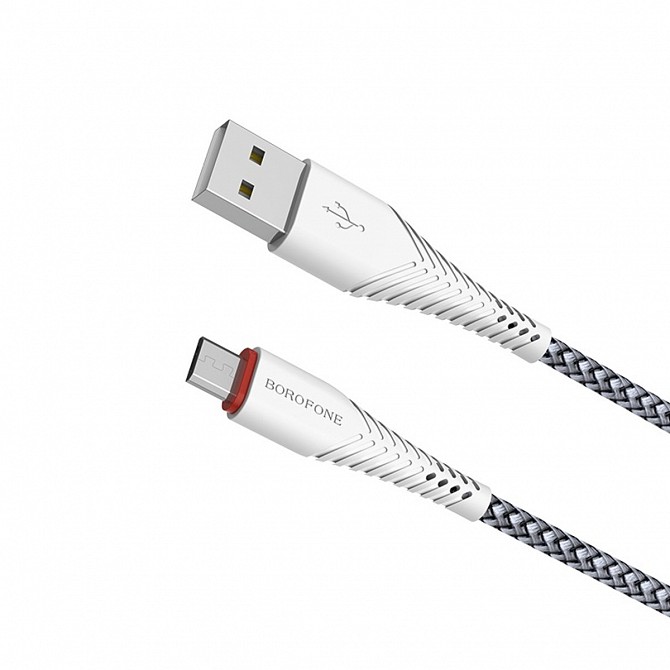 Кабель USB TO TYPE-C Borofone BX25 Powerful 3A,1M, Nylon, TPE Connectors, White Черновцы - изображение 1