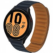 DM Магнітний ремінець Silicone для смарт-годинника Samsung/Amazfit/Huawei (20mm) Midnight (Код товар Харьков