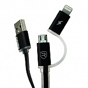 Combo 2-in-1 кабель Lightning/micro USB, 1м black Aurora Combo Remax 300701 Киев