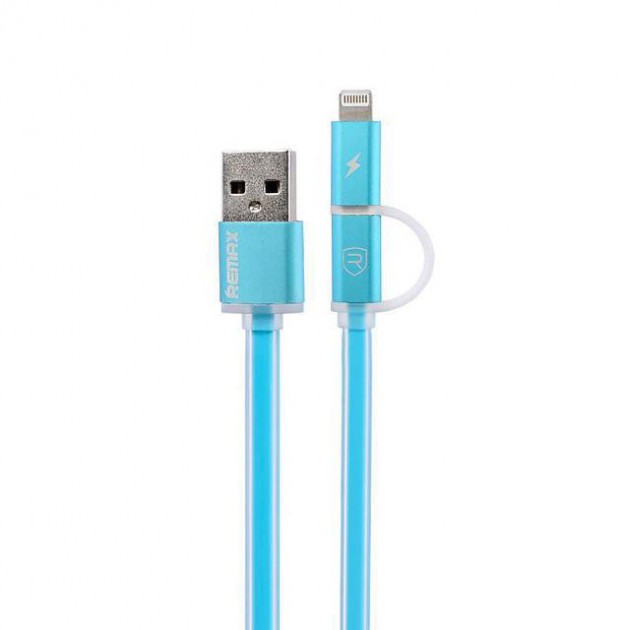 Combo 2-in-1 кабель Lightning/micro USB, 1м blue Aurora Combo Remax 300703 Київ - изображение 1