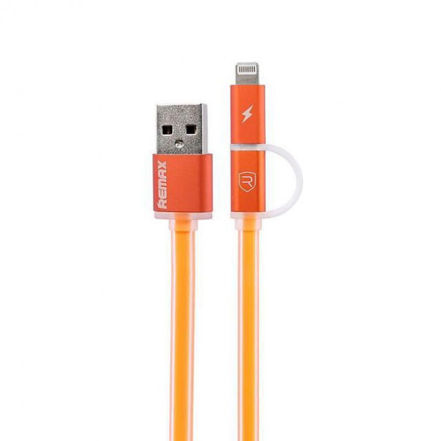 Combo 2-in-1 кабель Lightning/micro USB, 1м orange Aurora Combo Remax 300702 Киев - изображение 1