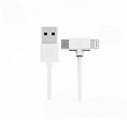 Кабель Combo 2-in-1 Axe Lightning/microUSB 1м white WK 304702 Киев