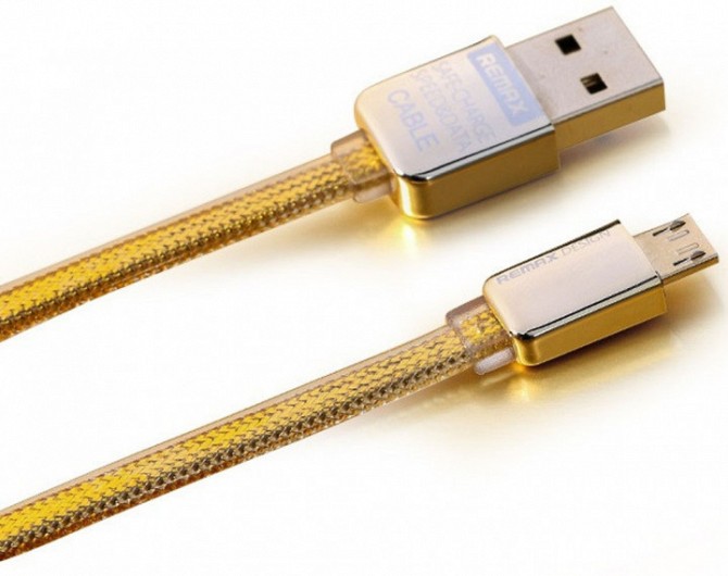 Кабель microUSB 1м gold Golden Remax 310303 Киев - изображение 1