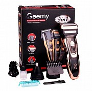 Машинка для стрижки Geemy GM-595 3 в 1 - Беспроводная аккумуляторная машинка триммер бритва Київ