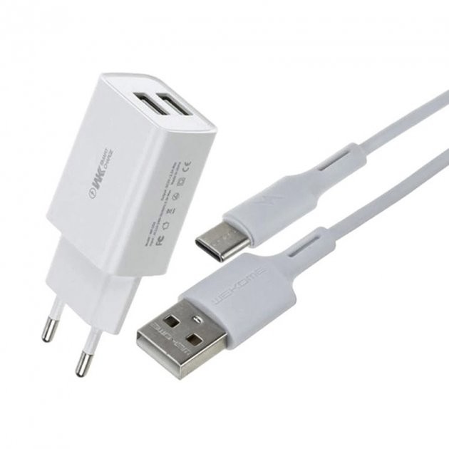 Сетевое зарядное устройство USB WK Type-C WP-U56a-White белое Киев - изображение 1