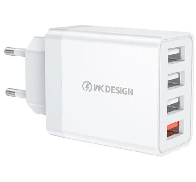 Сетевое зарядное устройство USB WK WP-U125-White белое Киев - изображение 1